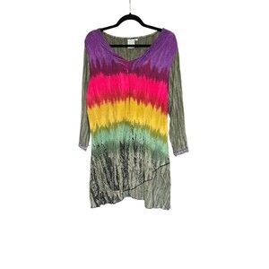 Parsley Sage Womens Tunic Artsy L Tiedye Boho Contemporary Y2K Hippie‎
